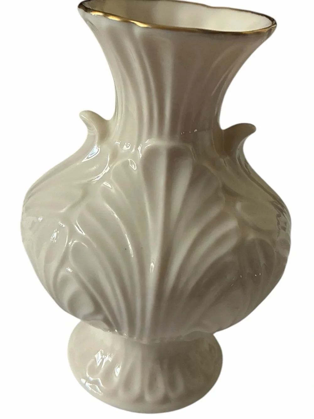 Vintage Lenox Elfin Bud Vase Ivory Porcelain 24K Gold Trim USA Mid-1980s